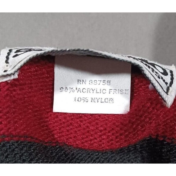 VINTAGE San Remo Sweater Womens L Red Black Gray Cardigan 80s 90s - Picture 3 of 4